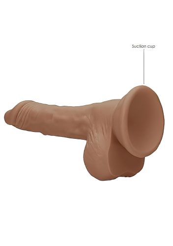 RealRock Dong 7 - herés élethű dildó (sötét natúr, 17 cm)