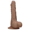 RealRock Dong 10 - élethű, herés dildó (25 cm) - sötét natúr