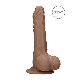   RealRock Dong 10 - élethű, herés dildó (25cm) - sötét natúr