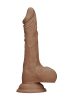 RealRock Dong 10 - élethű, herés dildó (25 cm) - sötét natúr