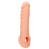 RealRock Penis Sleeve 8 - testszínű élethű péniszköpeny hosszabbító (21 cm)