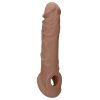 RealRock Penis Sleeve 8 - péniszköpeny (21 cm) - sötét natúr