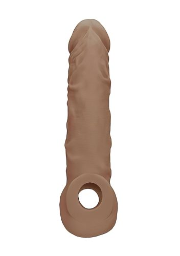 RealRock Penis Sleeve 8 - péniszköpeny (21 cm) - sötét natúr