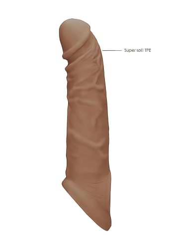 RealRock Penis Sleeve 8 - péniszköpeny (21 cm) - sötét natúr