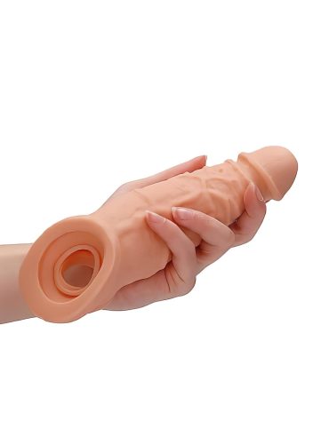 RealRock Penis Sleeve 9 - péniszköpeny (21,5 cm, natúr)