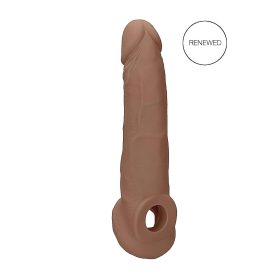   RealRock Penis Sleeve 9 - péniszköpeny (21,5 cm) - sötét natúr