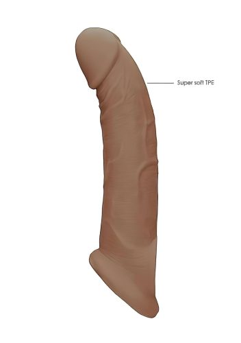 RealRock Penis Sleeve 9 - péniszköpeny (21,5 cm) - sötét natúr