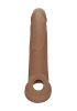 RealRock Penis Sleeve 9 - péniszköpeny (21,5 cm) - sötét natúr