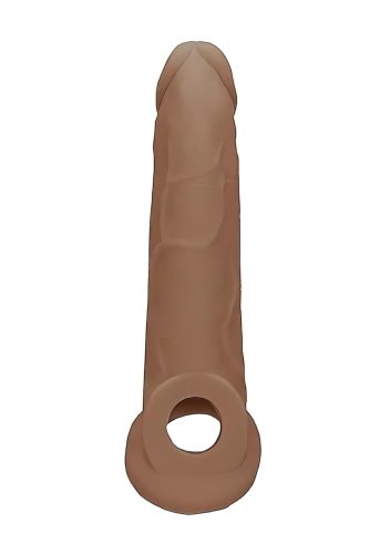 RealRock Penis Sleeve 9 - péniszköpeny (21,5 cm) - sötét natúr