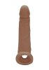 RealRock Penis Sleeve 9 - péniszköpeny (21,5 cm) - sötét natúr