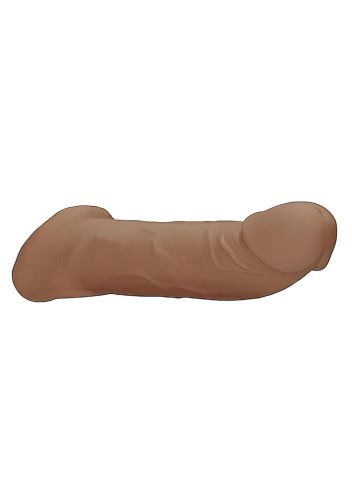 RealRock Penis Sleeve 9 - péniszköpeny (21,5 cm) - sötét natúr