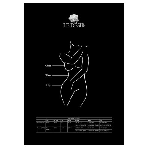 Le Désir Plus Size - fekete nyitott harisnya (XXL-4XL)
