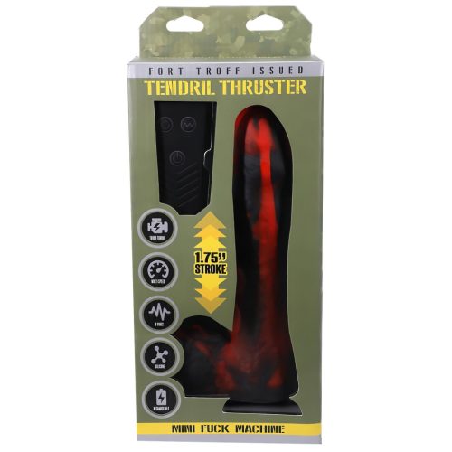 Doc Johnson Mini F-Machine Tendril - távirányítós lökő vibrátor (piros)