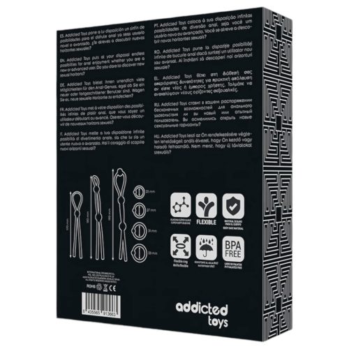 Addicted Toys - szilikon péniszgyűrű szett - 7 db (fekete)