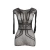 Subblime 951931 - nyitott hátú necc ruha (fekete) - XS-M