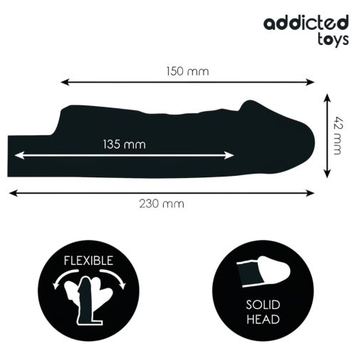 Addicted Toys - péniszköpeny heregyűrűvel - 23 cm (átlátszó)