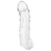 Addicted Toys - péniszköpeny heregyűrűvel - 22 cm (áttetsző)