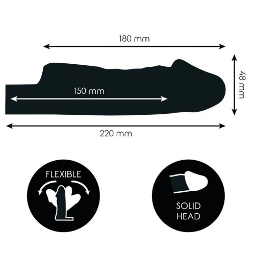 Addicted Toys - péniszköpeny heregyűrűvel - 22 cm (áttetsző)