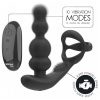 Addicted Toys - forgófejes anál vibrátor péniszgyűrűvel (fekete)