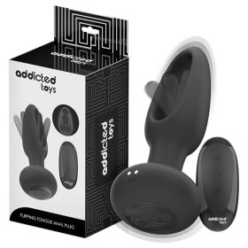   Addicted Toys - mozgó nyelves anál vibrátor férfiaknak (fekete)