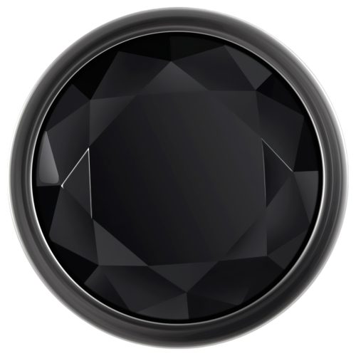 Evolved Black Gem - fém anál plug szett, fekete kővel (ezüst)