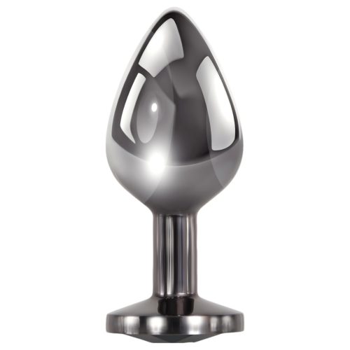 Evolved Black Gem - fém anál plug szett, fekete kővel (ezüst)