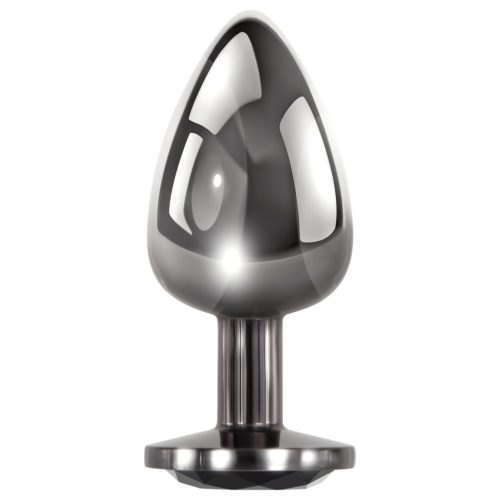 Evolved Black Gem - fém anál plug szett, fekete kővel (ezüst)