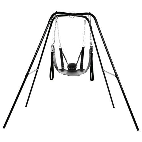 XR Brands - Sex sling állvánnyal (fekete)