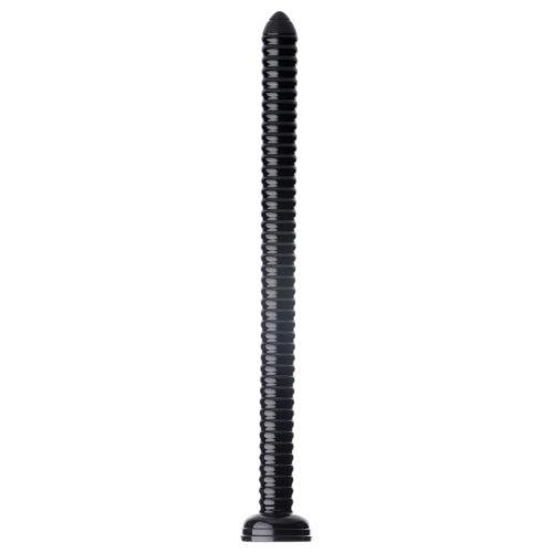 HOSED Ribbed Hose 19 - tapadókorongos anál dildó (fekete)