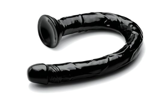 Hosed Anal Snake 19 - tapadókorongos anál dildó (fekete)