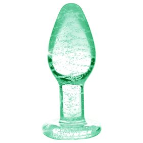   Booty Sparks Glow in the Dark S - üveg anál plug (átlátszó)