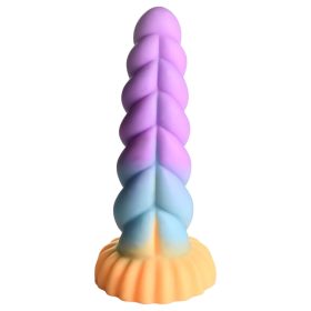   Creature Cocks Mystique - unikornis dildó - 21 cm (lila-sárga)