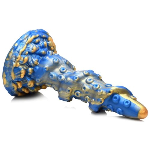 Creature Cocks Kraken - spirál polipkar dildó - 21cm (arany-kék)
