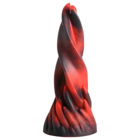   Creature Cocks Hell Kiss - csavart szilikon dildó - 19cm (piros)