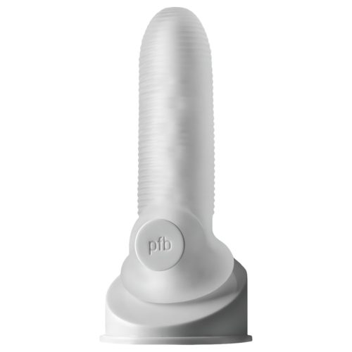 Perfect Fit - Fat Boy Micro Ribbed - péniszköpeny (15 cm, fehér)