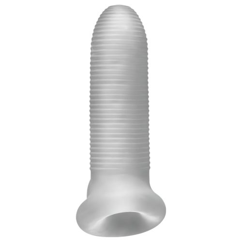 Perfect Fit - Fat Boy Micro Ribbed - péniszköpeny (15 cm, fehér)