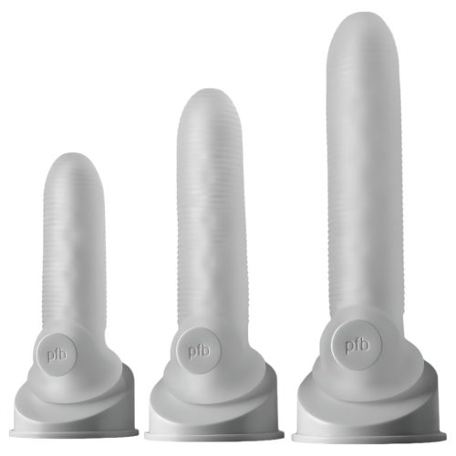 Perfect Fit - Fat Boy Micro Ribbed - péniszköpeny (15 cm, fehér)