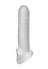Perfect Fit - Fat Boy Micro Ribbed - péniszköpeny (17 cm, fehér)