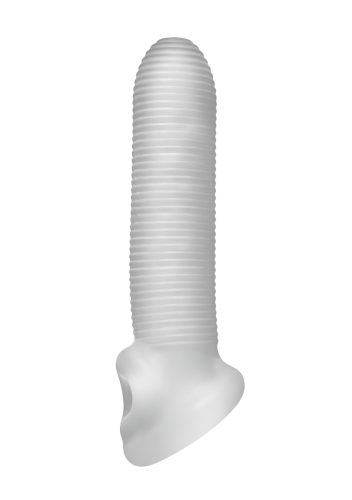 Perfect Fit - Fat Boy Micro Ribbed - péniszköpeny (17 cm, fehér)