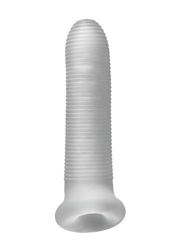 Perfect Fit - Fat Boy Micro Ribbed - péniszköpeny (17 cm, fehér)