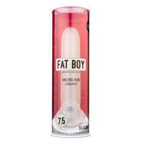   Perfect Fit Fat Boy Micro Ribbed - fehér vastagító péniszköpeny (19 cm)