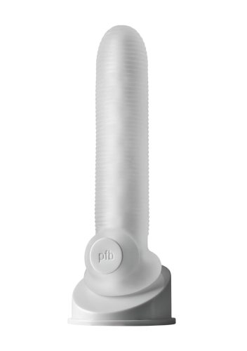 Perfect Fit - Fat Boy Micro Ribbed - péniszköpeny (19 cm, fehér)