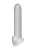 Perfect Fit Fat Boy Micro Ribbed - fehér vastagító péniszköpeny (19 cm)