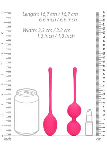 Loveline - súlyozott kegel golyó szett - 2 részes (pink)