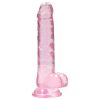 RealRock - átlátszó élethű dildó - pink (17cm)