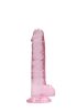 RealRock - átlátszó élethű dildó - pink (17cm)