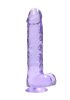 RealRock - átlátszó élethű dildó (lila, 22 cm)