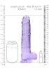 RealRock - átlátszó élethű dildó (lila, 22 cm)