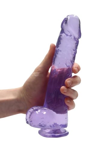 RealRock - átlátszó élethű dildó (lila, 22 cm)