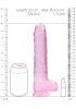 RealRock - átlátszó élethű dildó (pink, 22 cm)